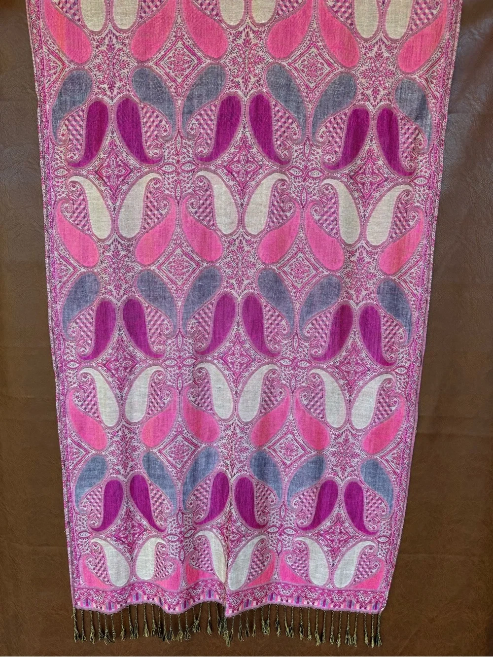 Pashmina Pink Paisley Oversized Shawl Wrap Scarf